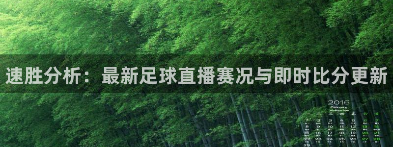 速胜分析：最新足球直播赛况与即时比分更新